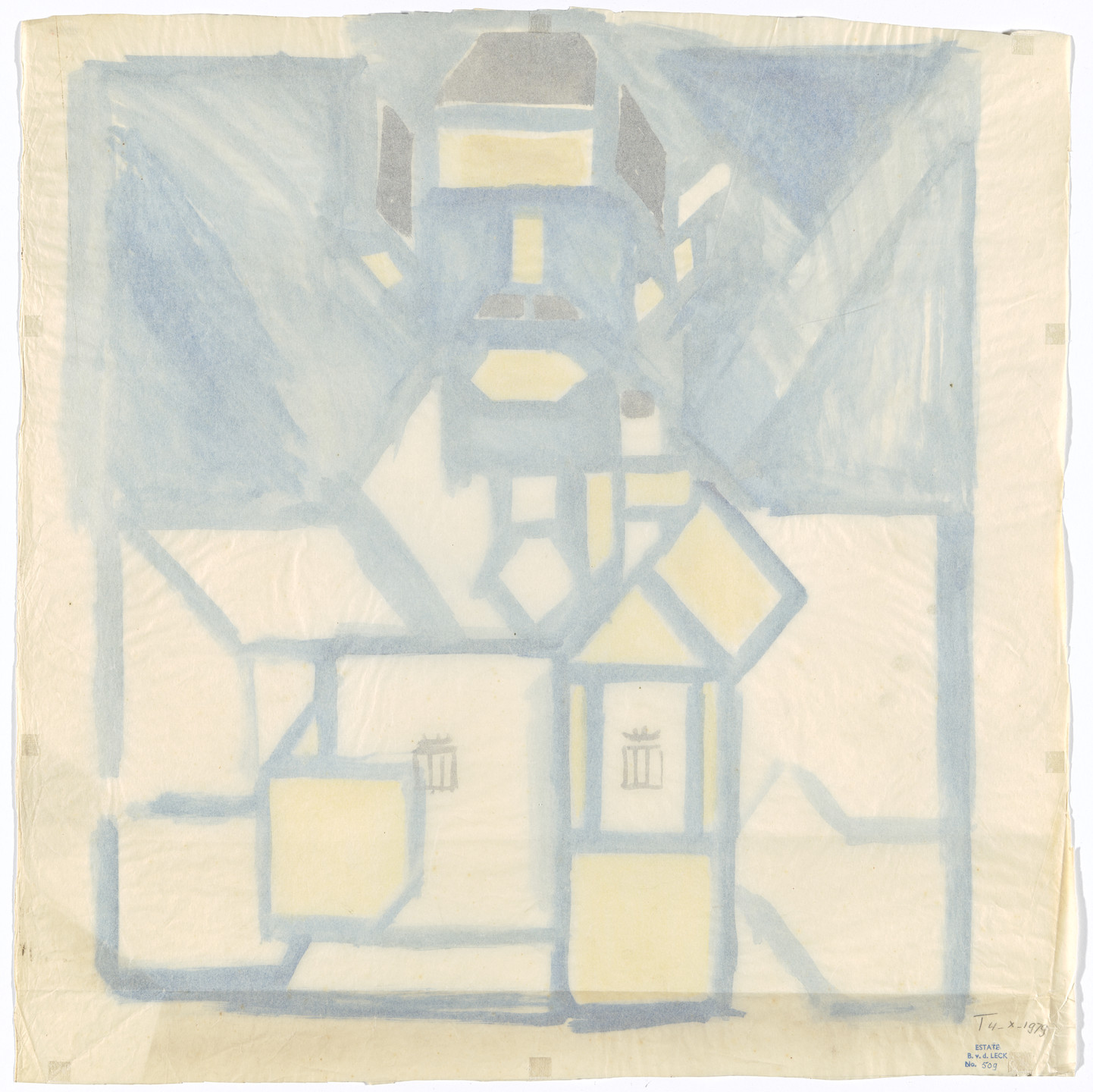 Bart van der Leck. Preliminary design for poster for Delft Salad Oil (Delftsche Slaolie). 1919