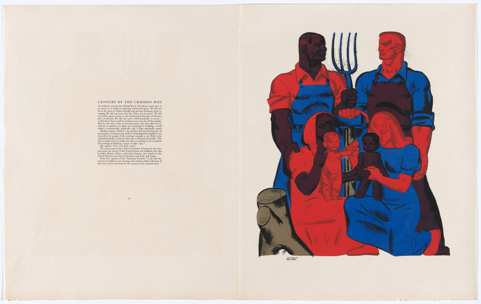 Hugo Gellert. Plate (page 36) from Century of the Common Man. 1943