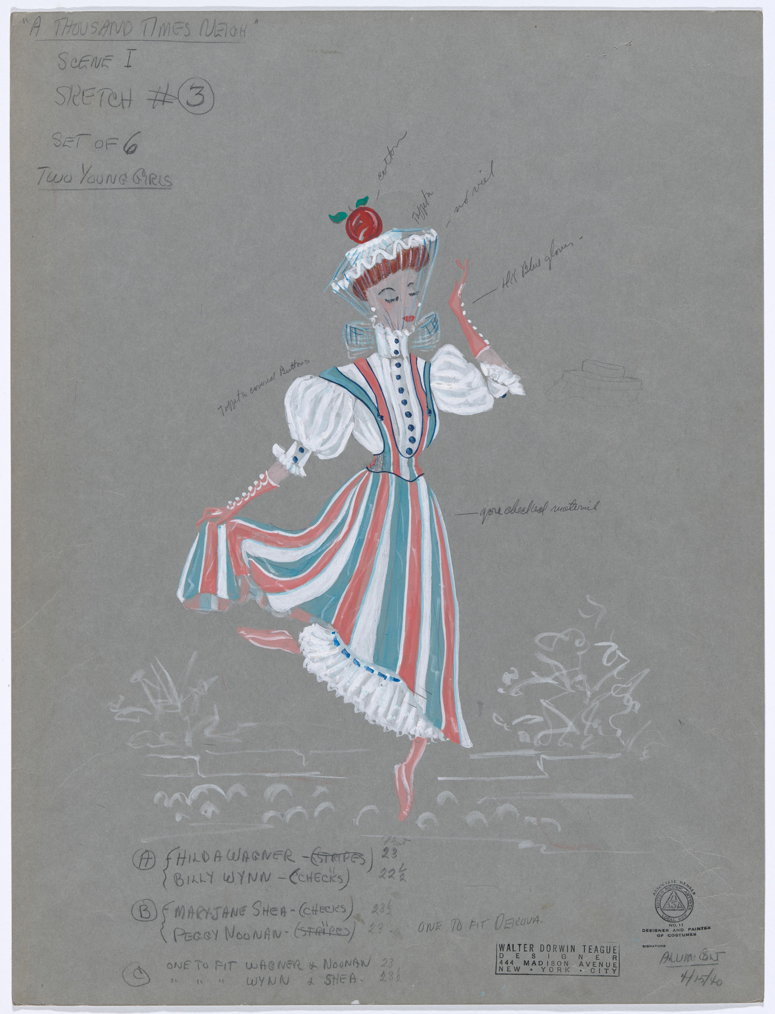 Alvin Colt. Two Young Girls. Costume design for the ballet A Thousand Times Neigh
