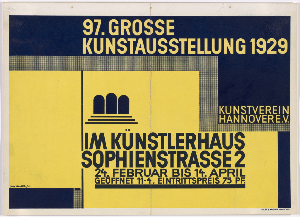 Poster for the 97th Great Art Exhibition (97. Grosse Kunstausstellung), Künstlerhaus, Hannover