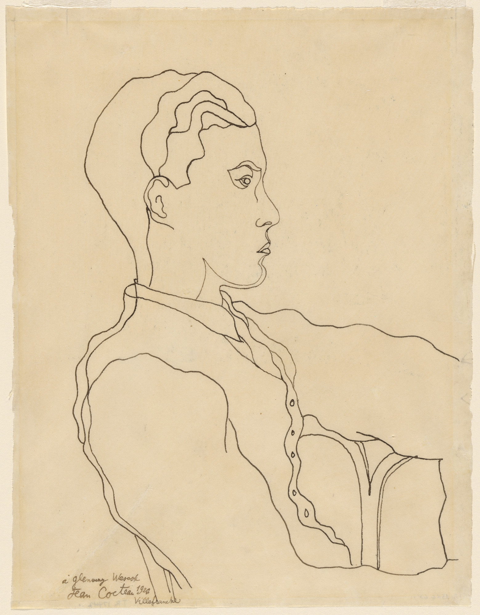 アート・デザイン・音楽 Le monde de Jean Cocteau Bonhams : JEAN COCTEAU (1889-1963) Du; Profil vert