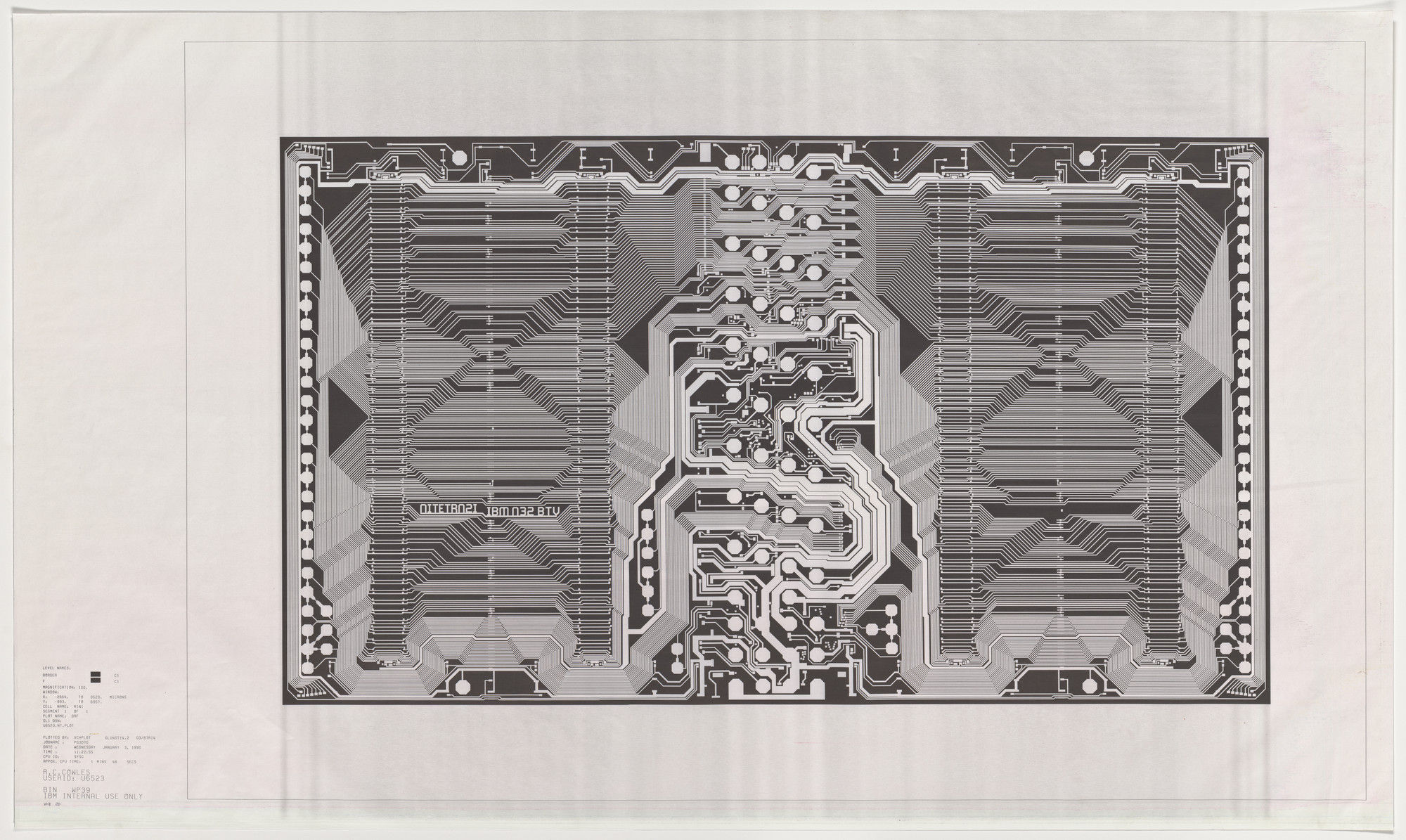IBM, East Fishkill, NY. Diagram of Dynamic Random-Access Memory Chip (DRAM). 1984