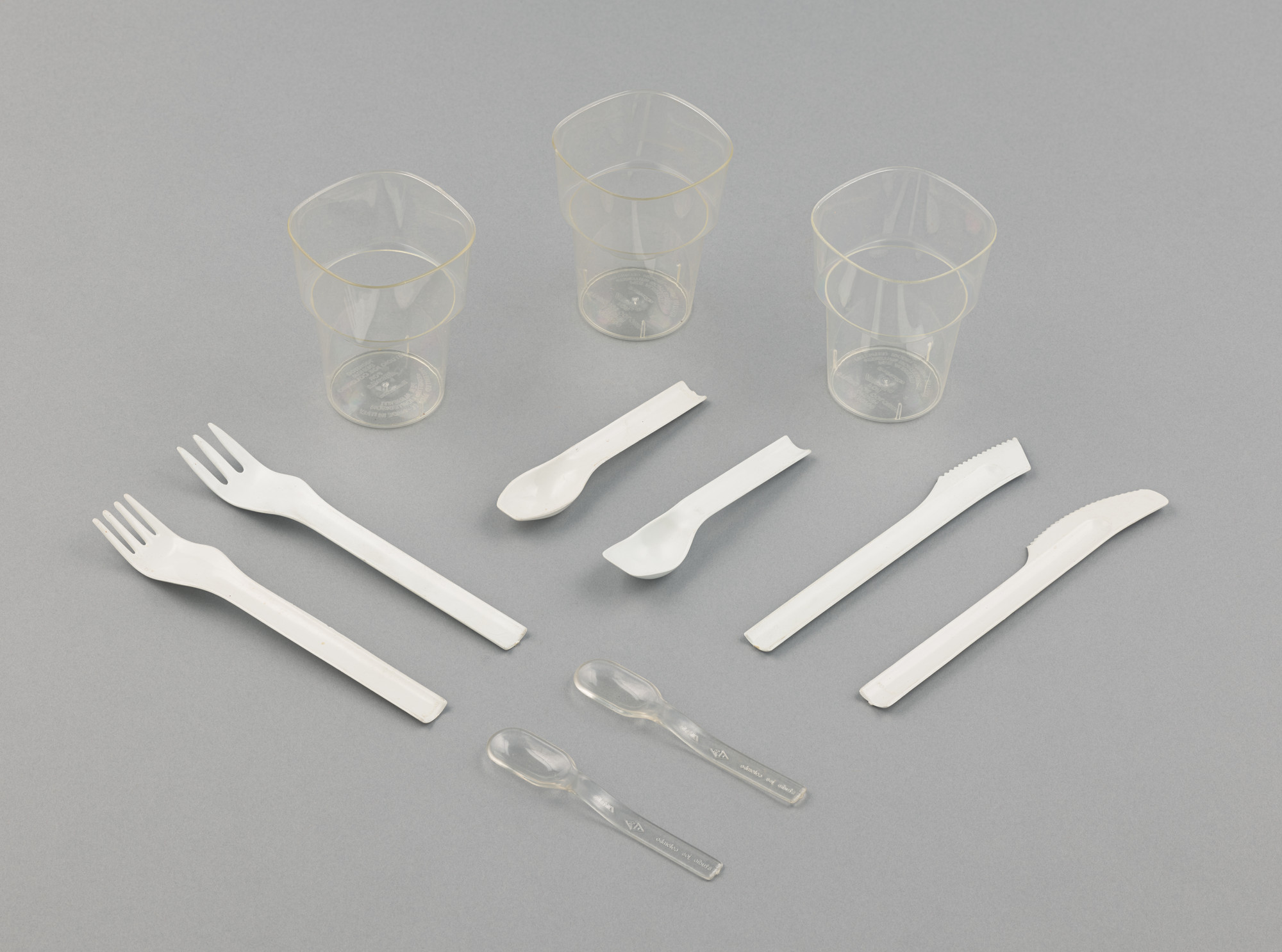 Joe Colombo. Linea 72 flatware and cups for Alitalia Airlines