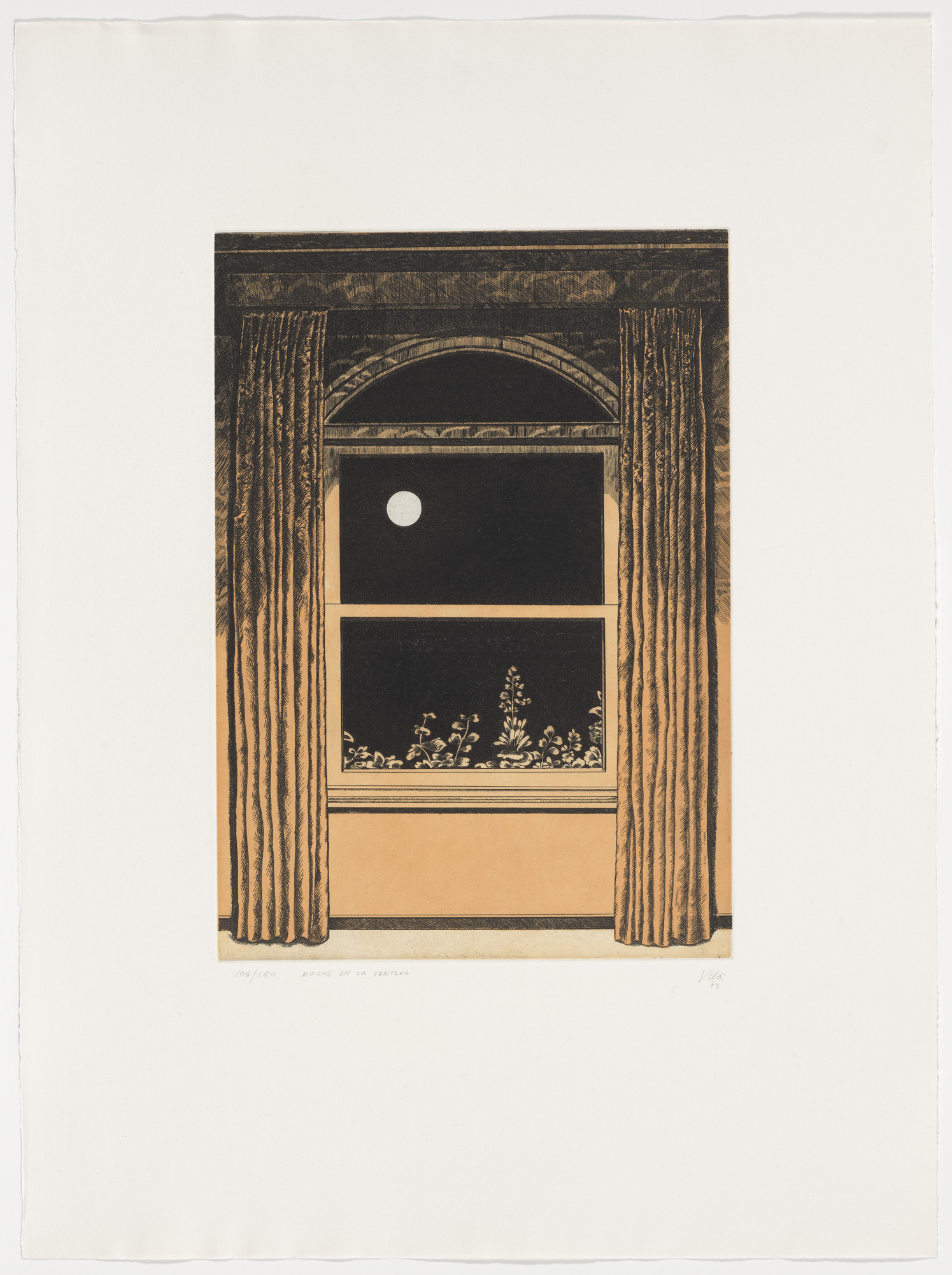 Miquel Vilà. Night in the Window (Noche en La Ventana) from Actualidad Gráfica-Panorama Artistico