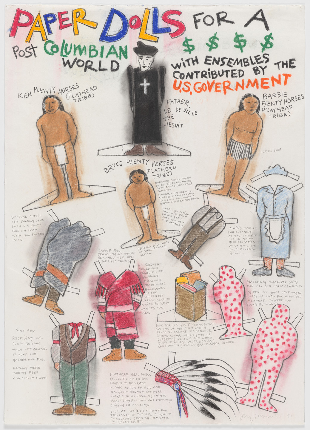 Jaune Quick-to-See Smith. Paperdolls for a Post-Columbian World. 1991