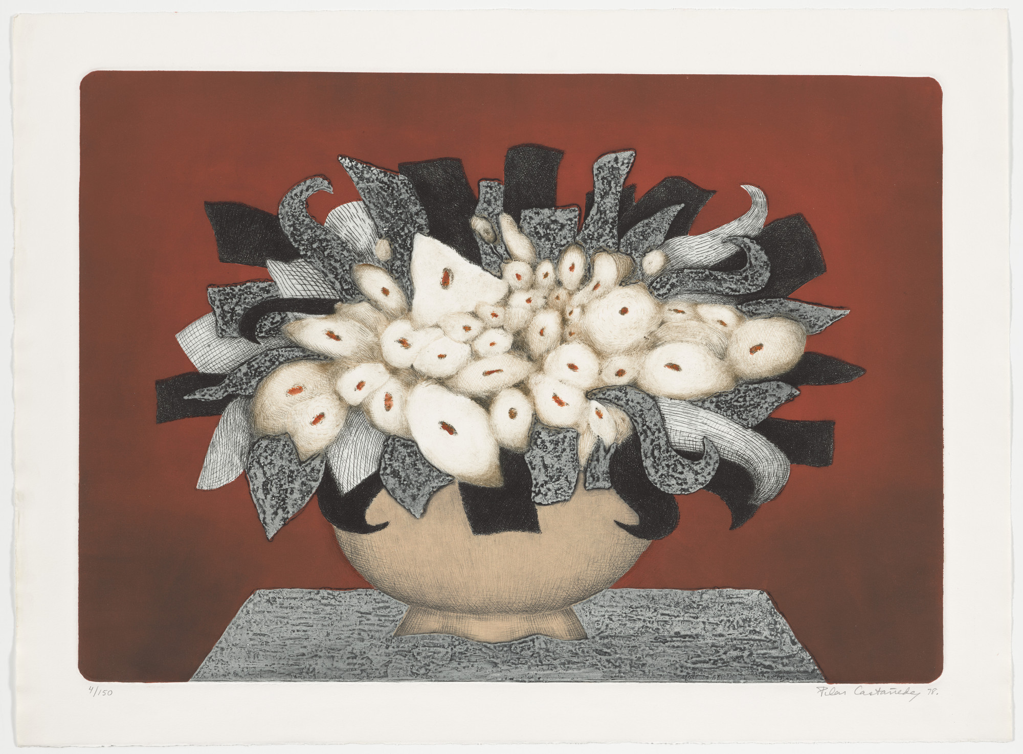 Pilar Castañeda. Flowers (Flores) from Actualidad Gráfica-Panorama Artístico