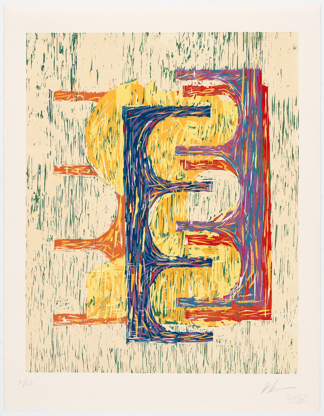 Wyatt Kahn. New Houston Street (9 color woodcut). 2022