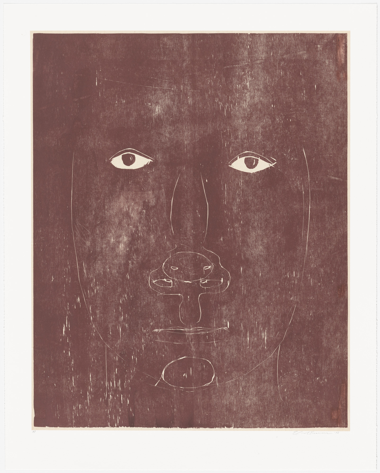 Nicole Eisenman. Untitled (Face with Yellow Eyes)