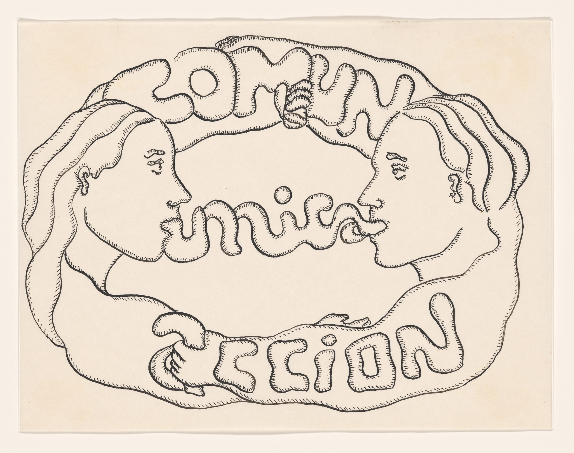 Cecilia Vicuña. Comunicación: común única acción (Communication: Common Action) from the series AMAzone Palabrarmas. 1978