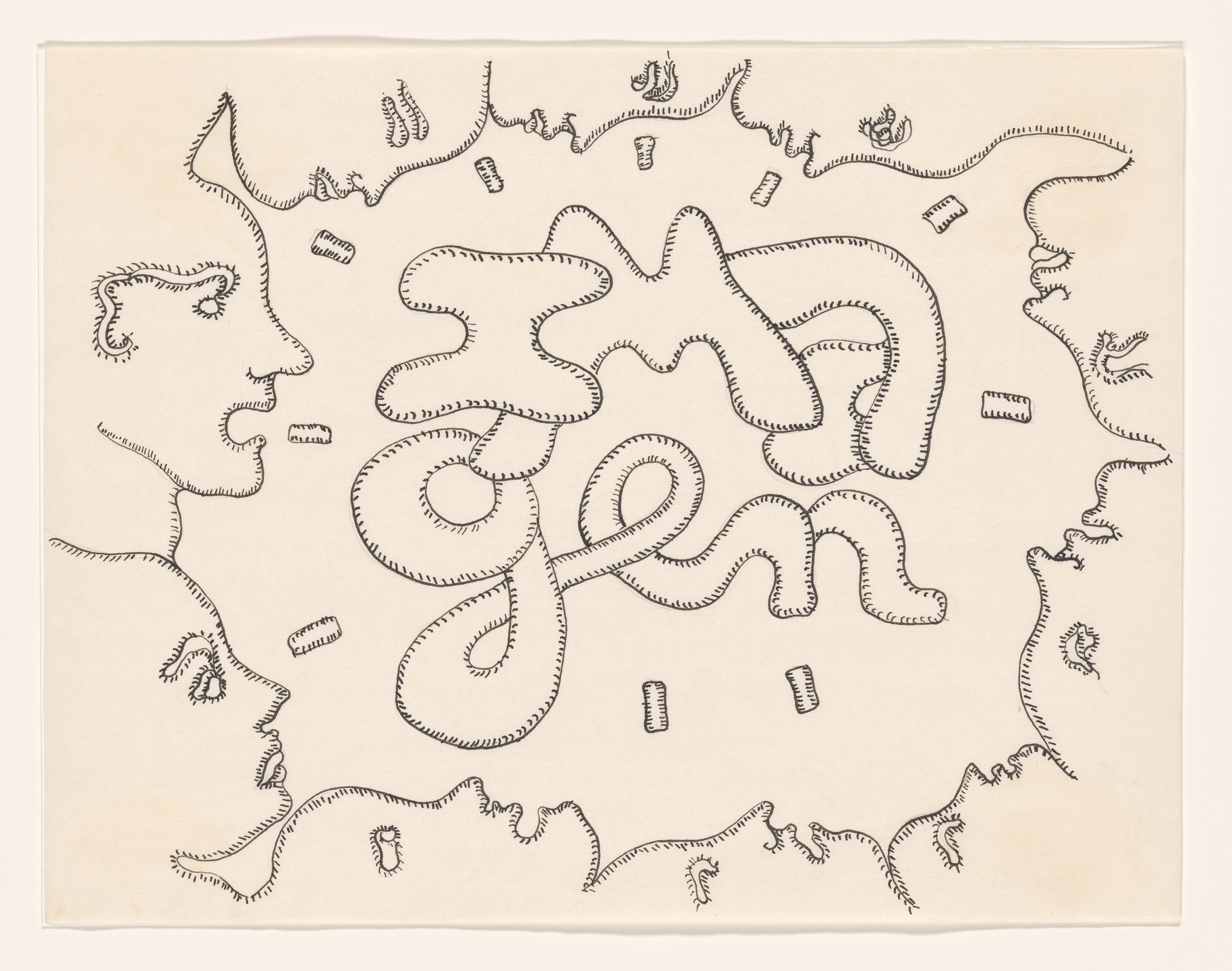 Cecilia Vicuña. Imagen: imán del gen (Image: Magnet of Genes) from the series AMAzone Palabrarmas. 1978