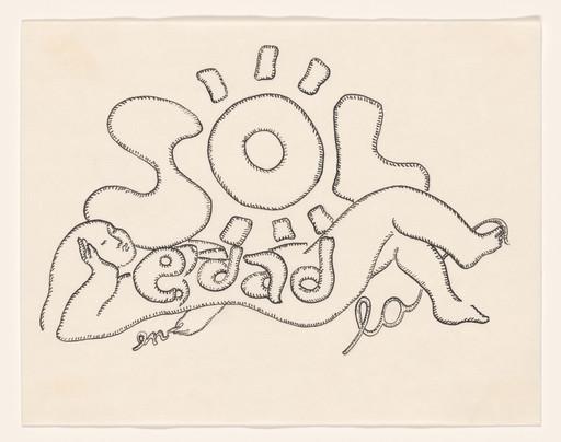 Cecilia Vicuña. Soledad: sol en la edad (Solitude: Sun in Age ) from the series AMAzone Palabrarmas. 1978