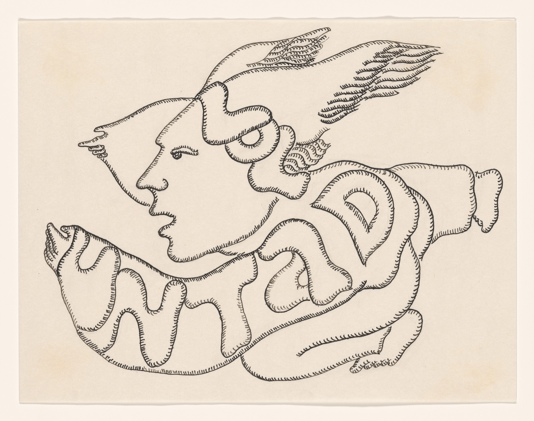 Cecilia Vicuña. Voluntad: untar de vuelo (Will Anoints the Flight ) from the series AMAzone Palabrarmas. 1978