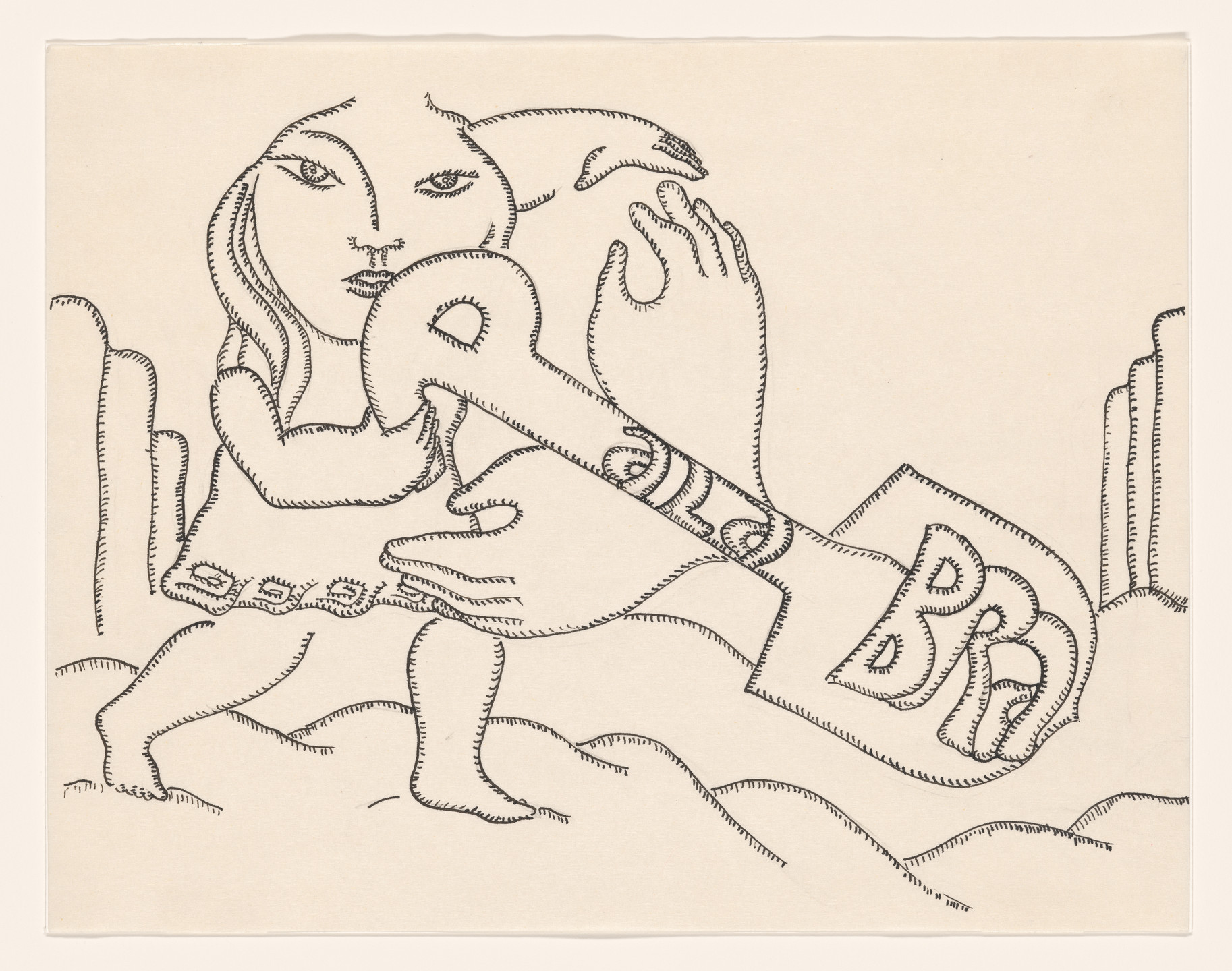 Cecilia Vicuña. Labrar palabras como quien labra la tierra (Work Words Like Those Who Till the Land ) from the series AMAzone Palabrarmas. 1978