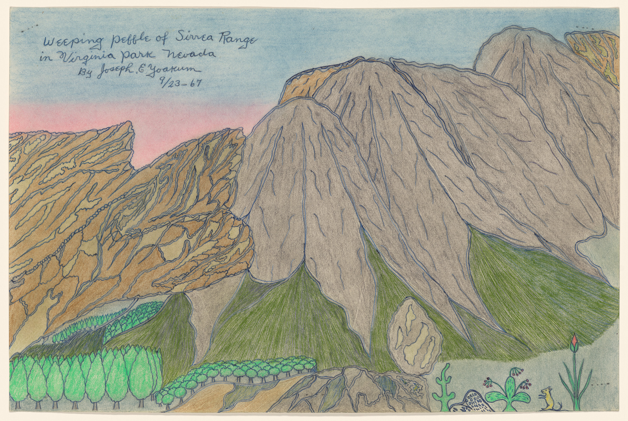 Joseph E. Yoakum. Weeping Pebble of Sirrea Range in Virginia Park Nevada. 1967