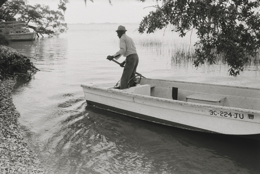Jake with his Boat Arriving on Daufuskie’s Shore, Daufuskie Island, South Carolina,