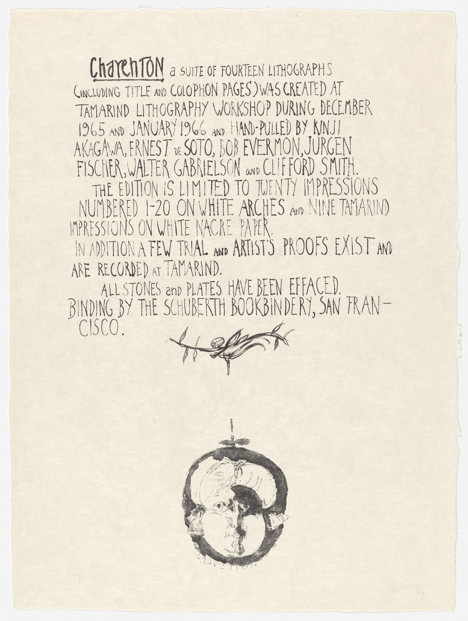 José Luis Cuevas. Colophon from Charenton