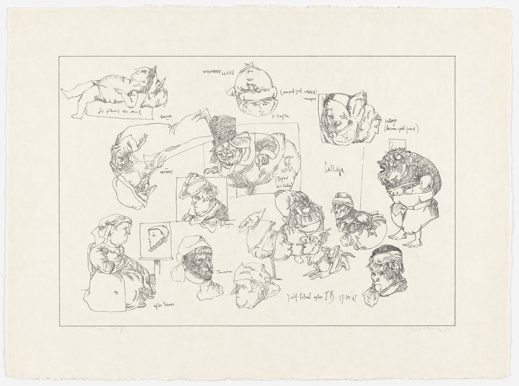 José Luis Cuevas. Ghosts of the Asylum (plate 4) from Charenton