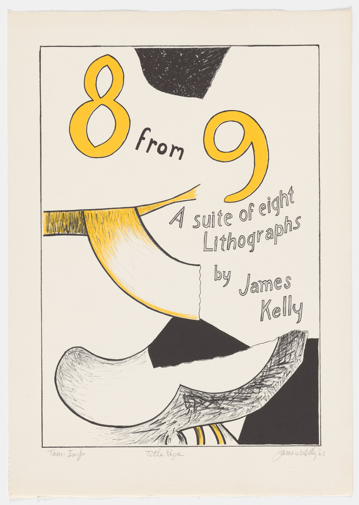Title page from the portfolio 8 from 9, James Kelly, 1963