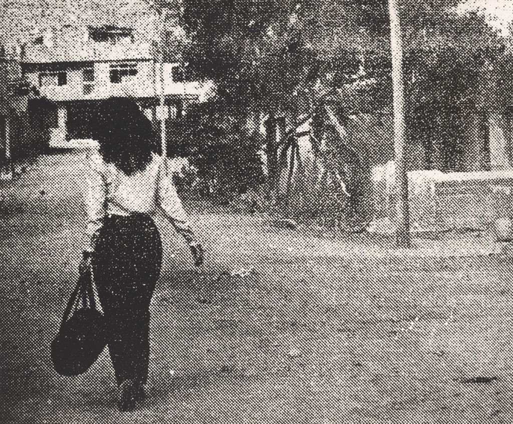 She arrived in Lima…(Woman Walking with Bag, Lima, 1979)