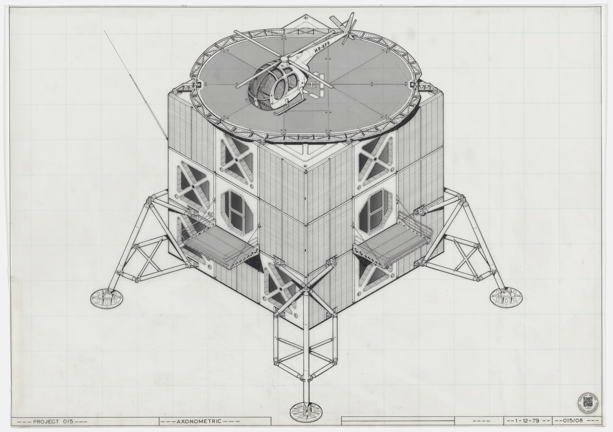 Jan Kaplický. House for a Helicopter Pilot, project