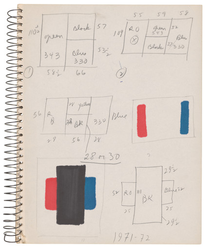 Ellsworth Kelly. Sketchbook #65, Early Studies for Chatham Series. 1970