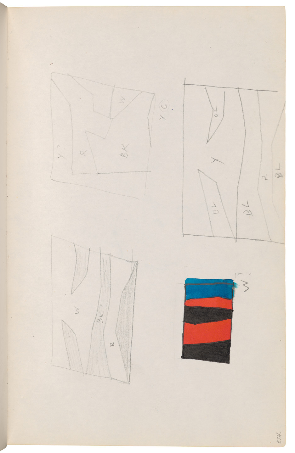Ellsworth Kelly. Sketchbook #27, New York City. 1954-58