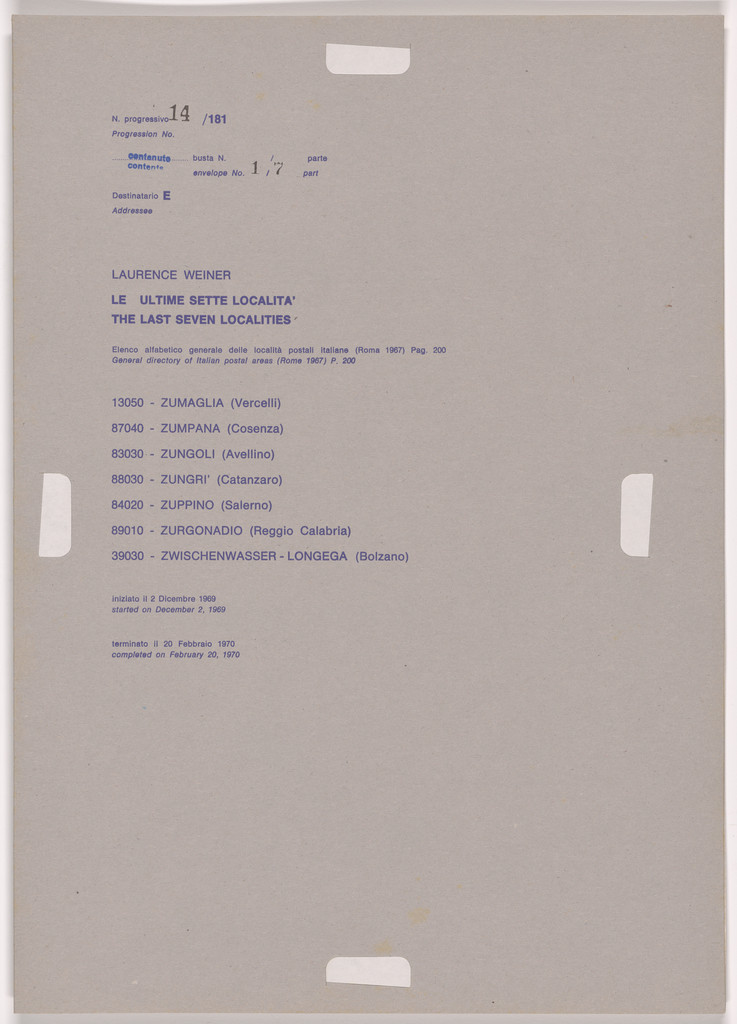 Postal Dossier (Dossier postale)