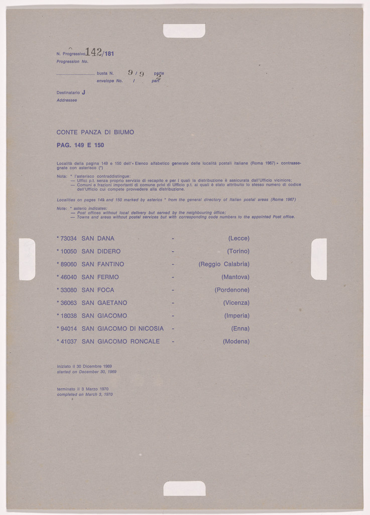 Postal Dossier (Dossier postale)