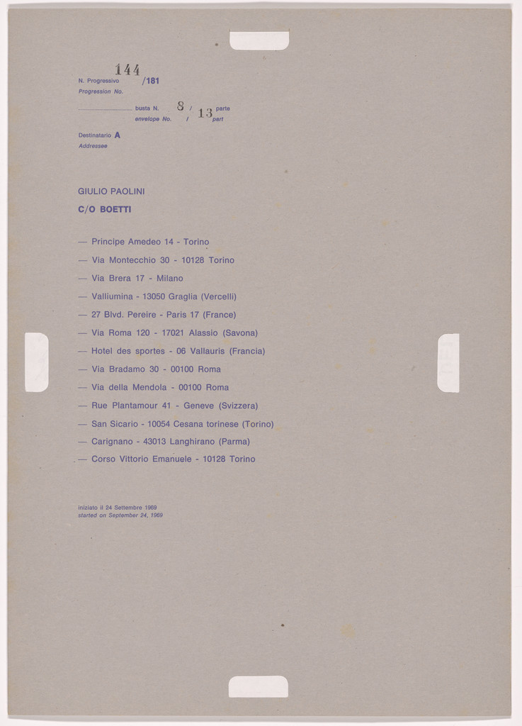 Postal Dossier (Dossier postale) by Alighiero Boetti