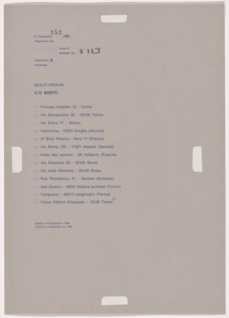 Postal Dossier (Dossier postale)