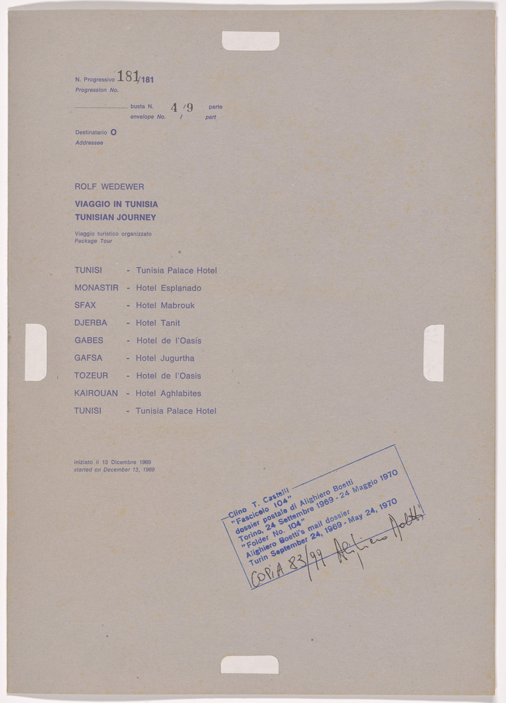 Postal Dossier (Dossier postale)