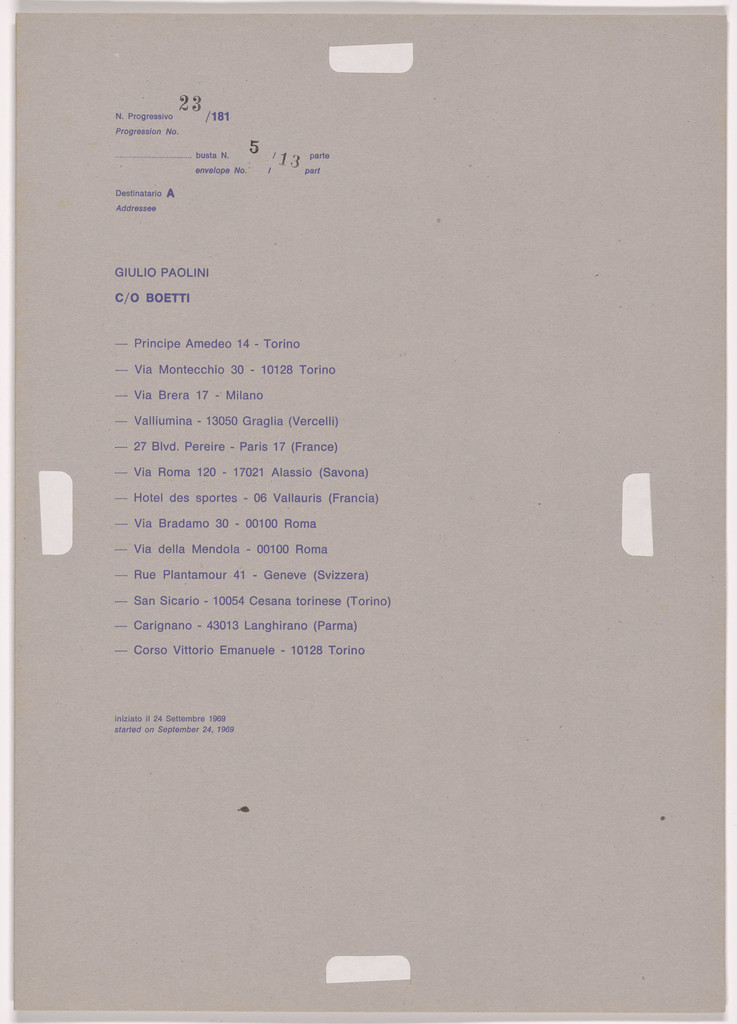 Postal Dossier (Dossier postale)
