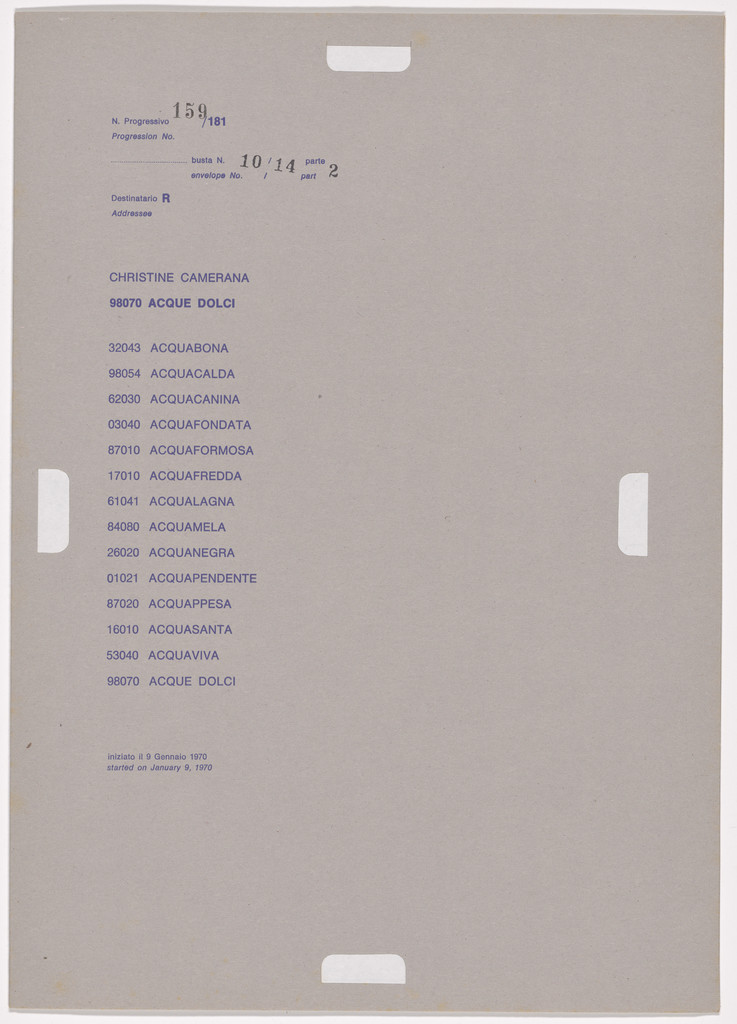 Postal Dossier (Dossier postale)