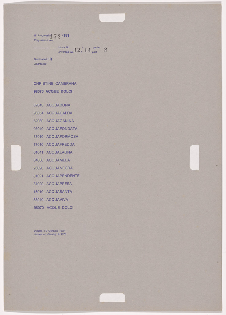 Postal Dossier (Dossier postale)