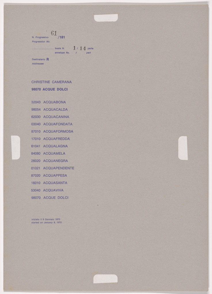 Postal Dossier (Dossier postale)