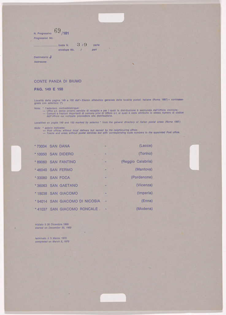 Postal Dossier (Dossier postale)