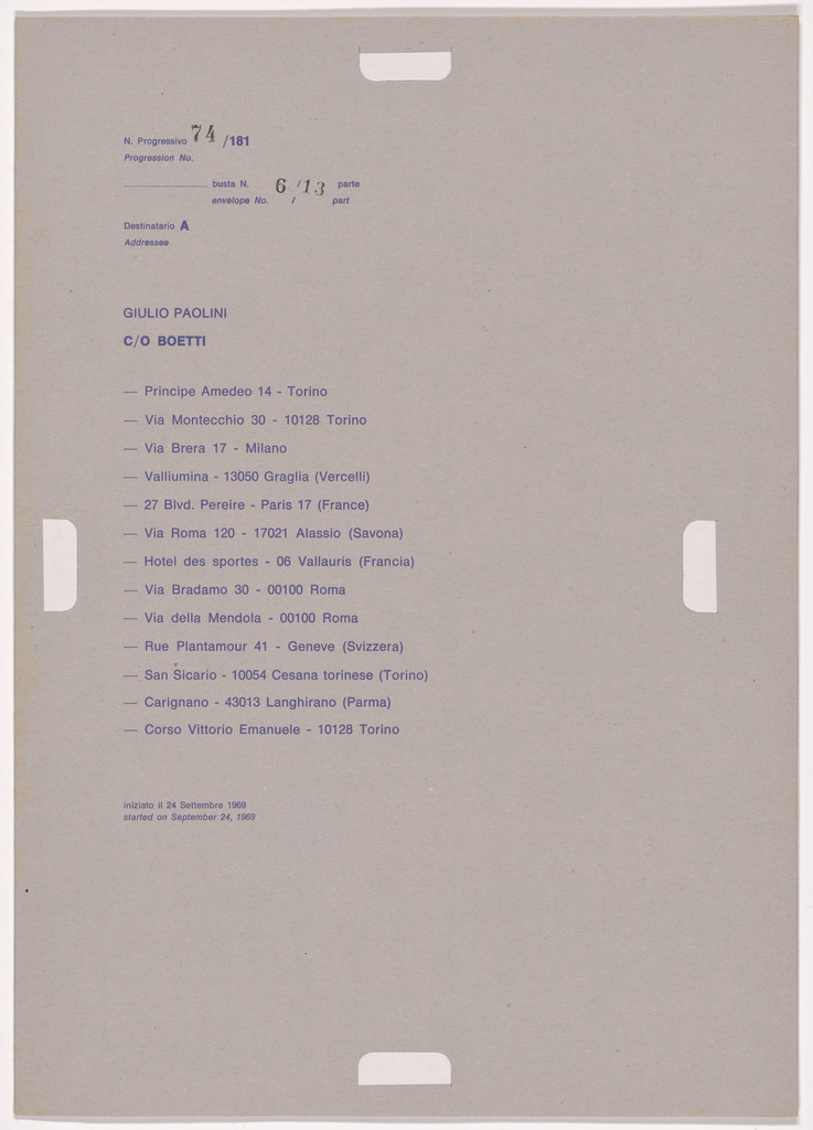 Postal Dossier (Dossier postale)