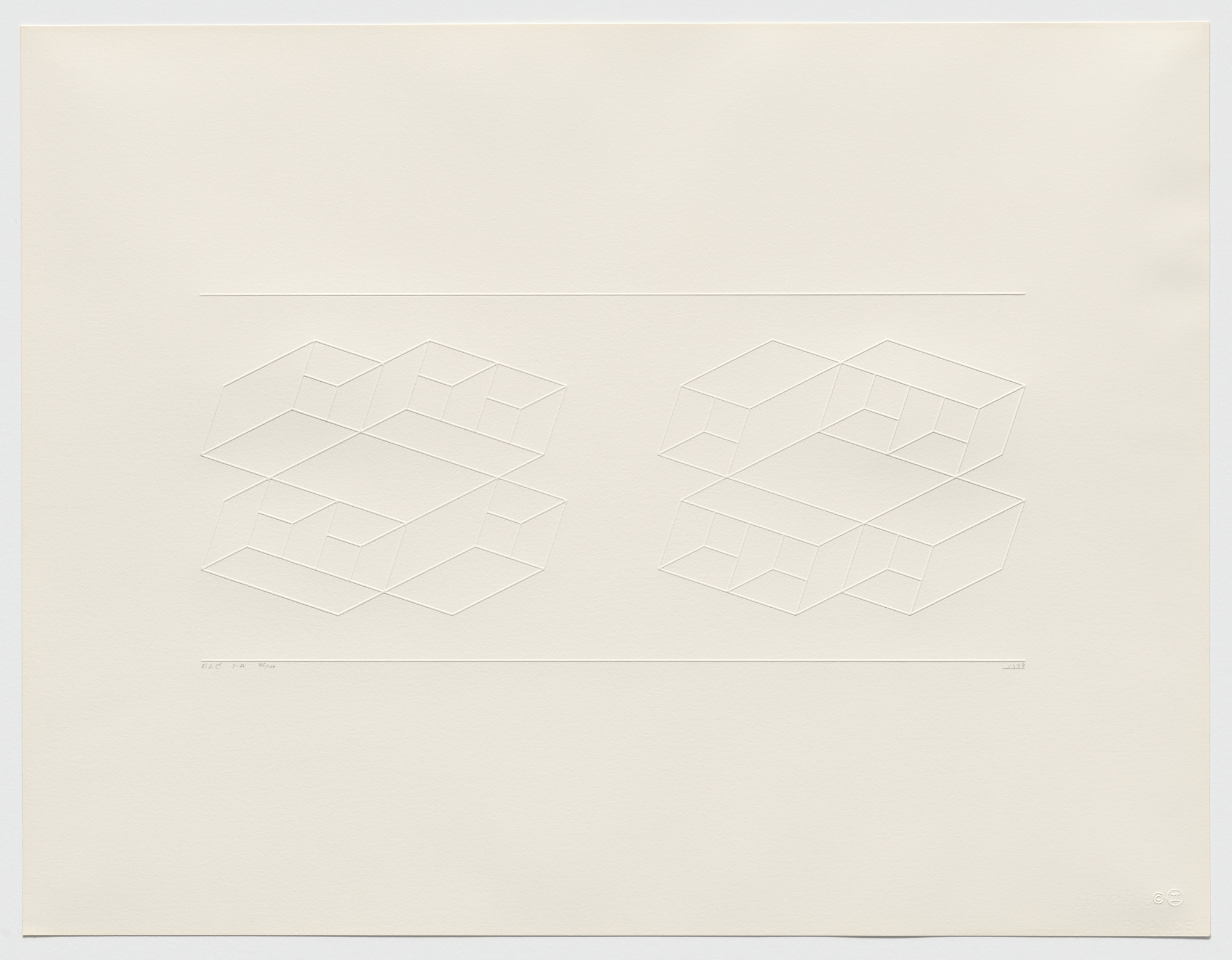 Josef Albers. ELC 1-A from Embossed Linear Constructions (ELC)