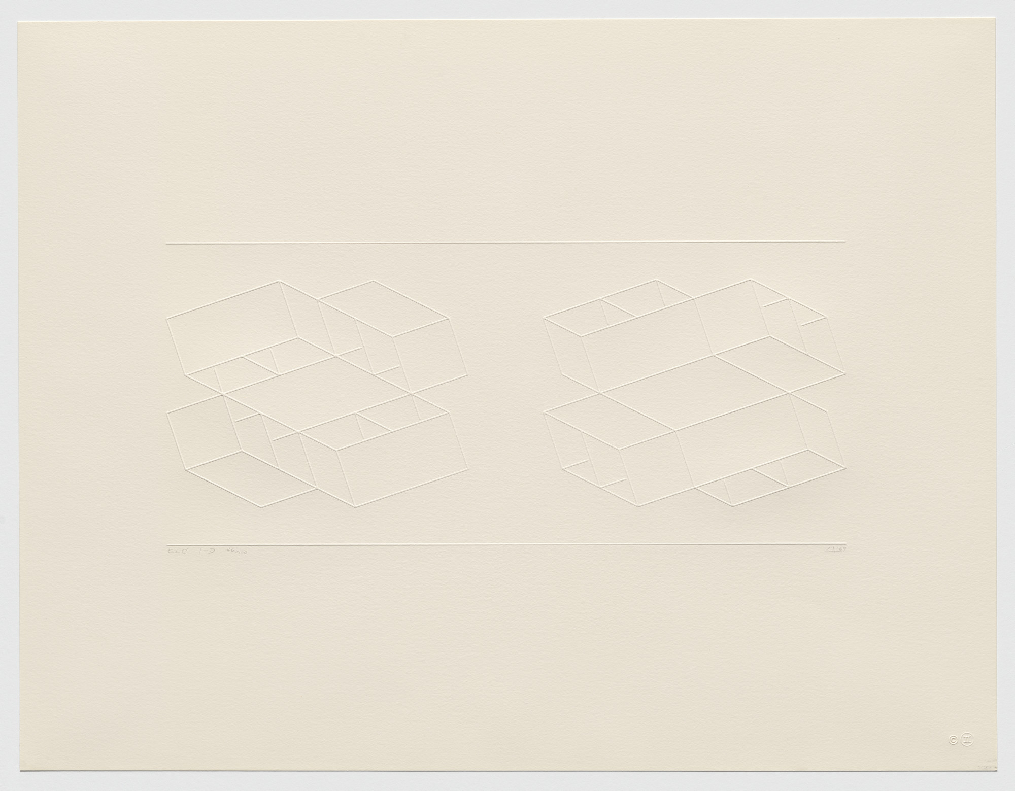Josef Albers. ELC 1-D from Embossed Linear Constructions (ELC)
