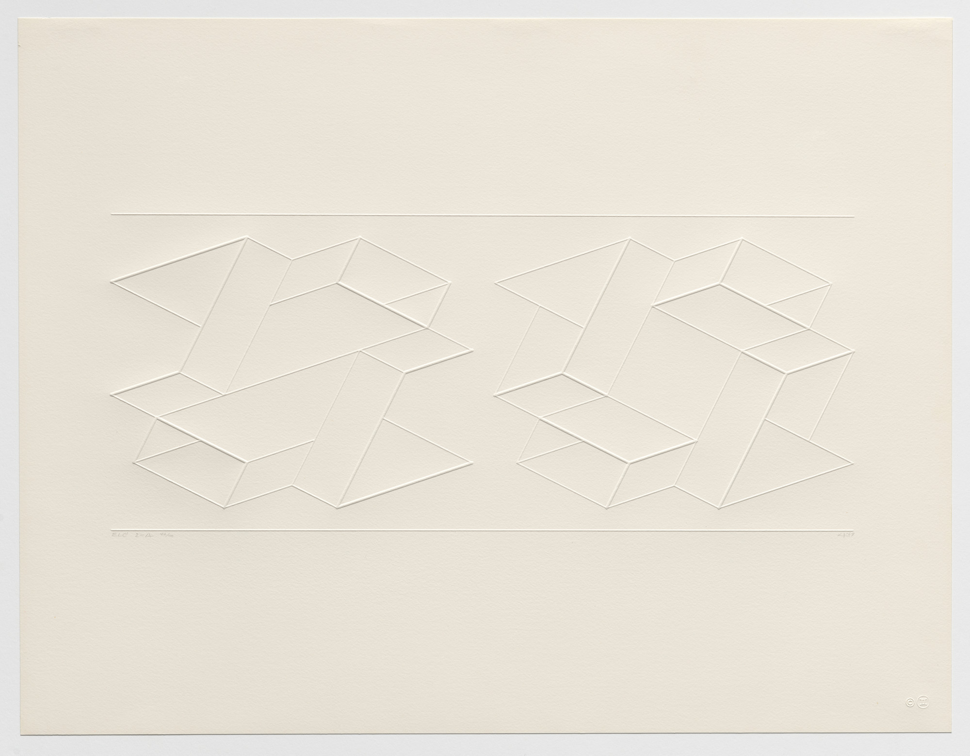 Josef Albers. ELC 2-A from Embossed Linear Constructions (ELC)