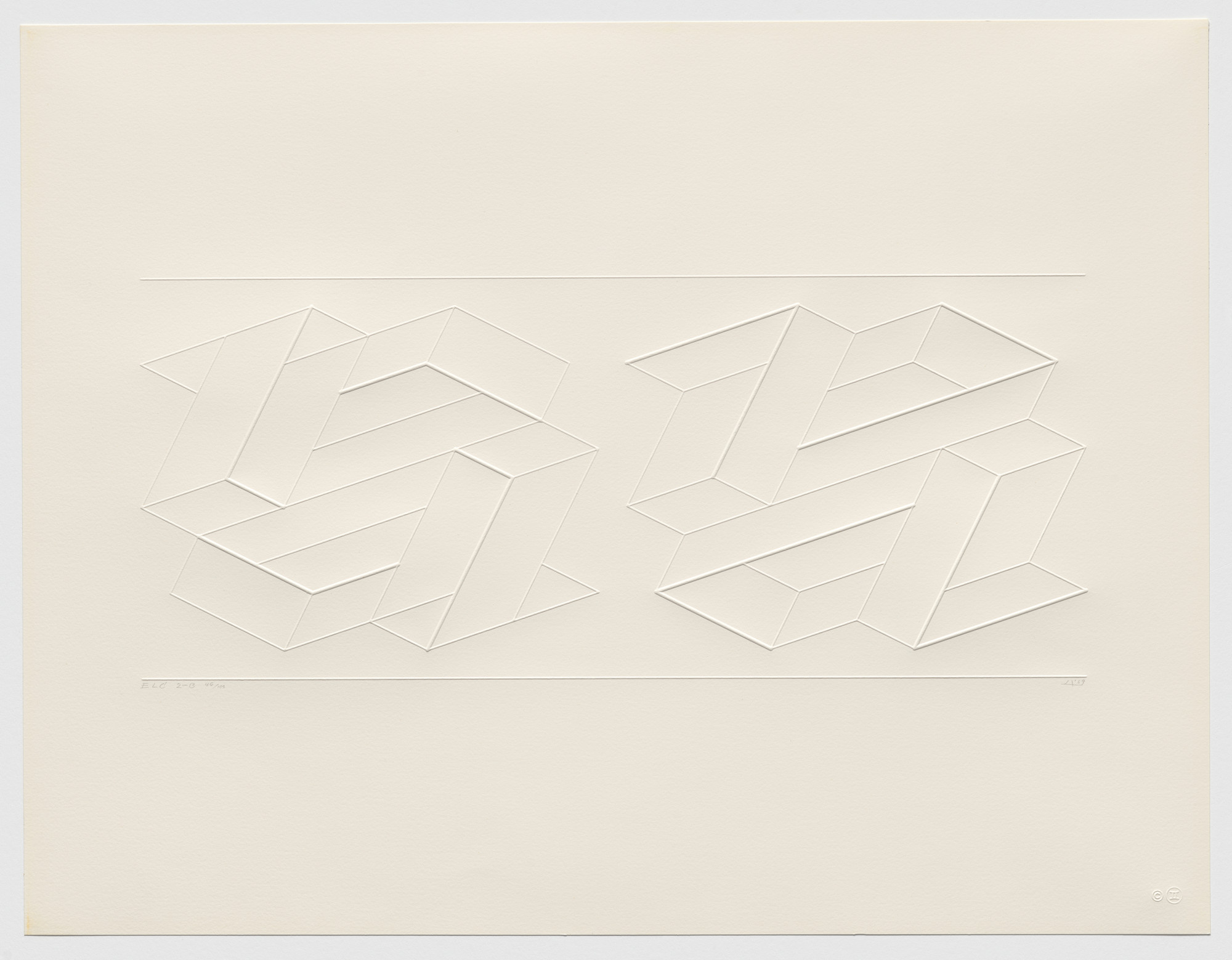 Josef Albers. ELC 2-B from Embossed Linear Constructions (ELC)