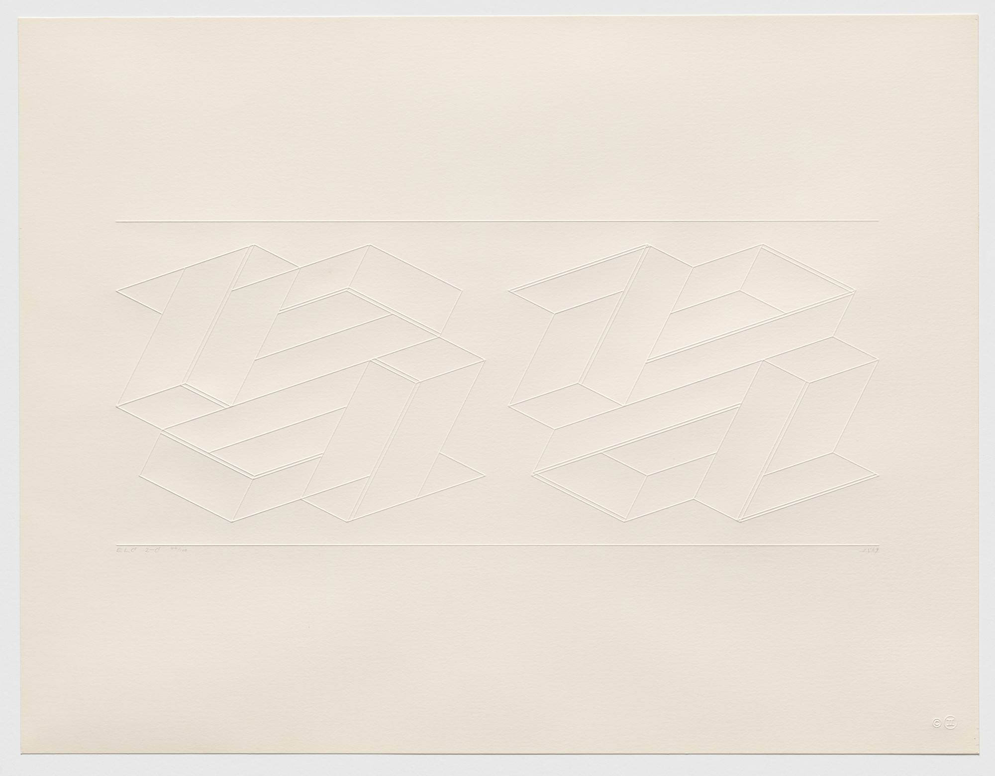 Josef Albers. ELC 2-C from Embossed Linear Constructions (ELC)