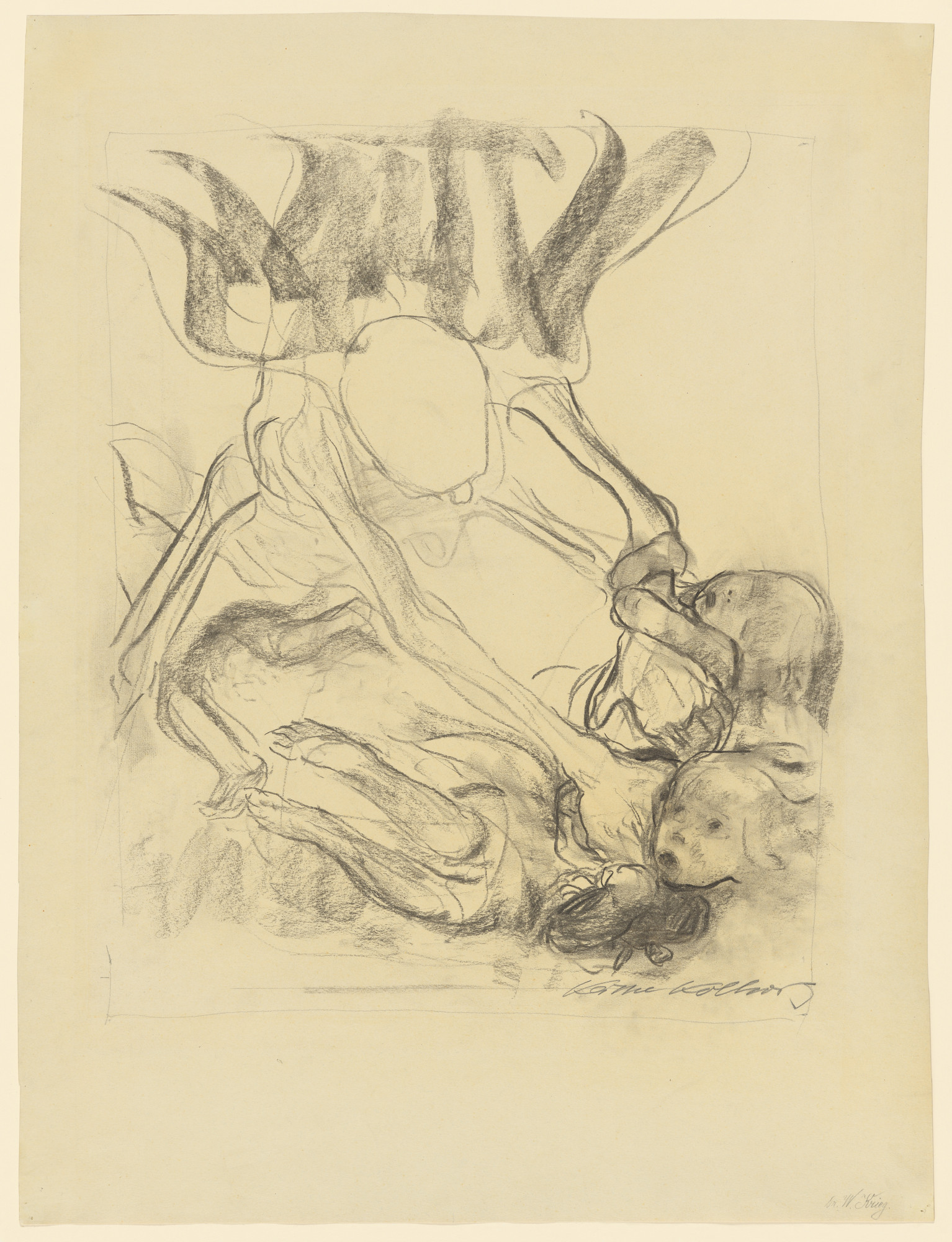 Käthe Kollwitz. Death Seizes the Children (Tod greift in