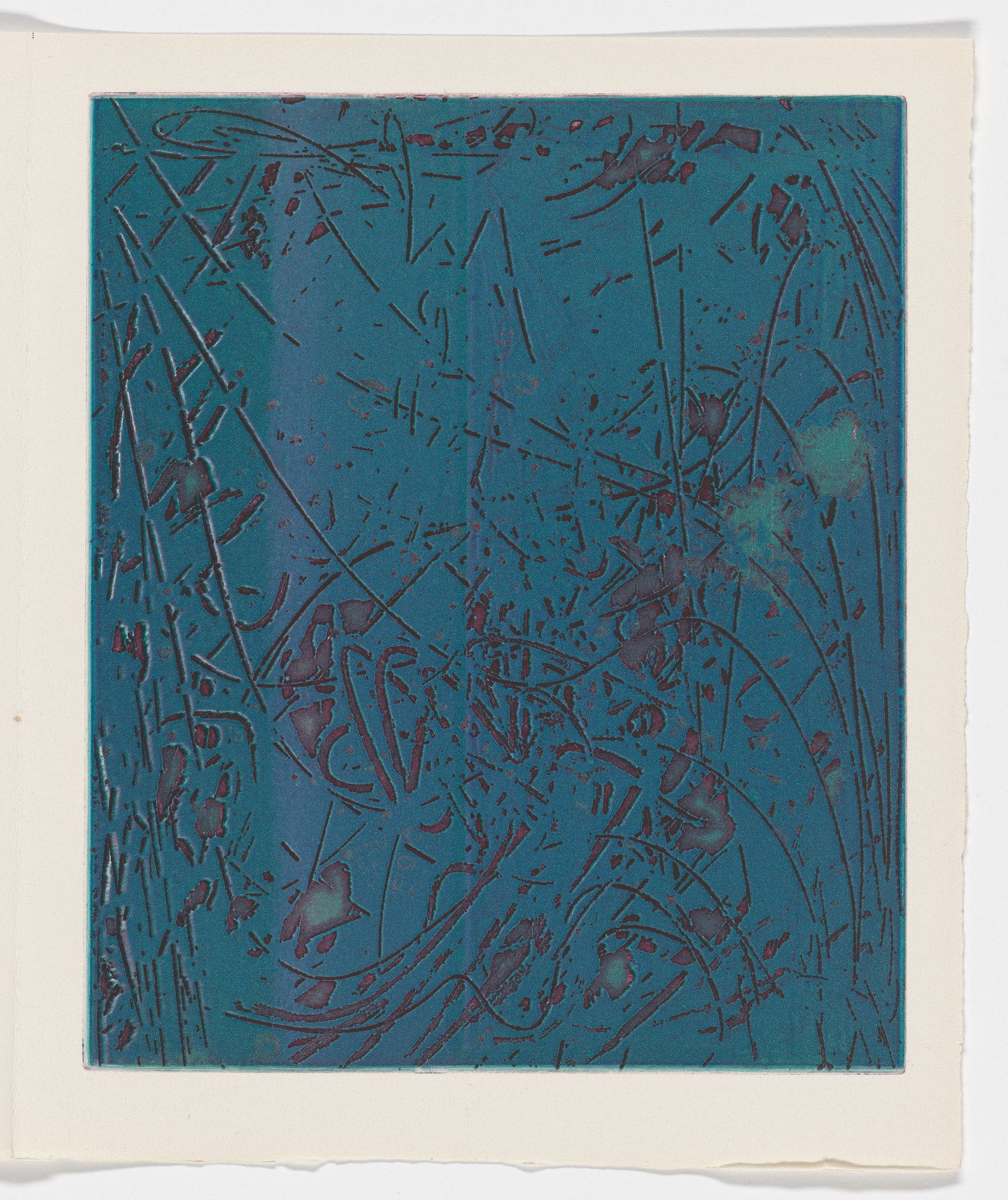 Stanley William Hayter. Night Forest (plate, page 71) from Feuilles éparses