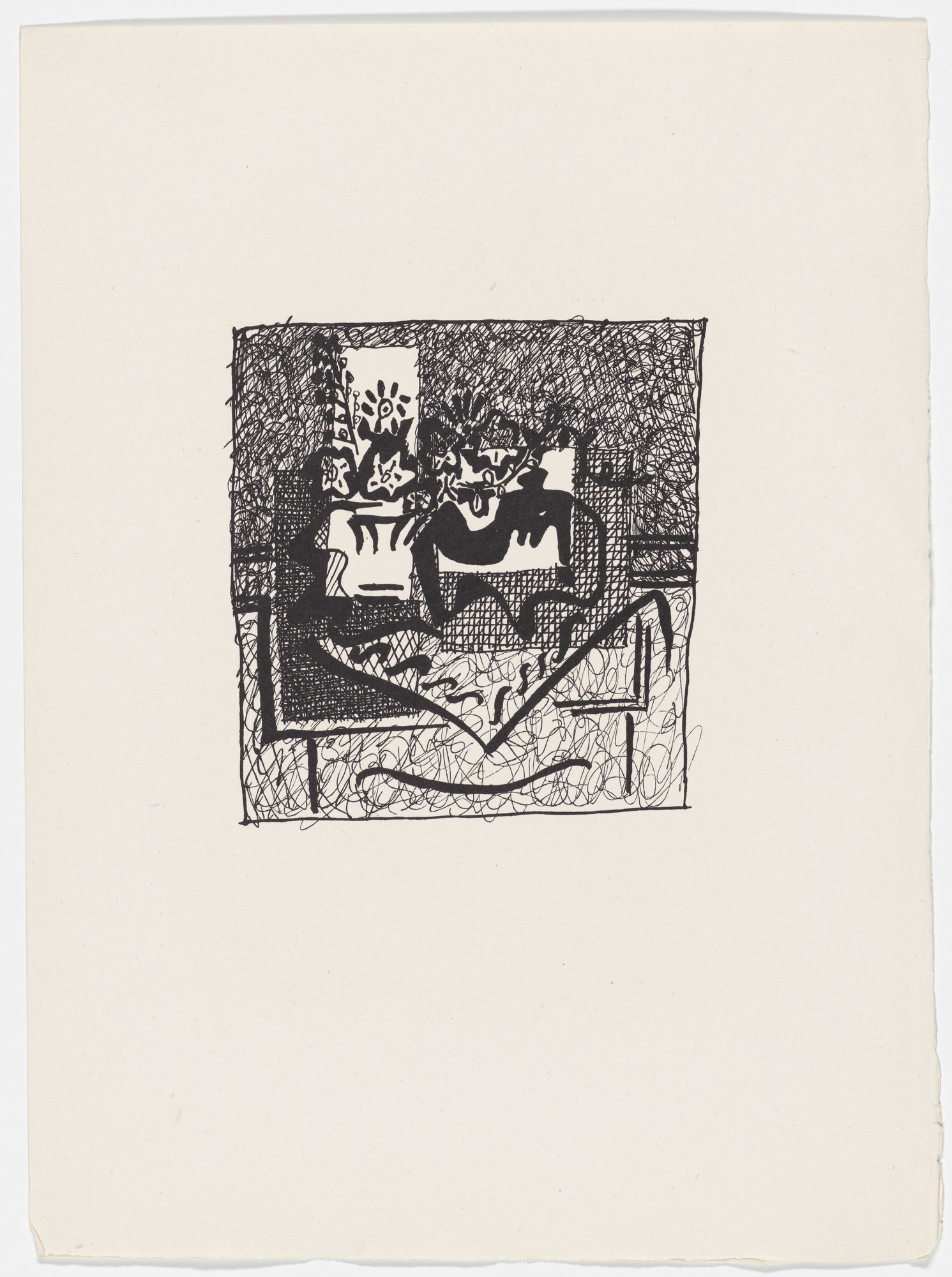版画 Picasso: Archimedes Goddess Helena 1955 Picasso Makoto Woodblock Framed Archimedes Goddess Helena