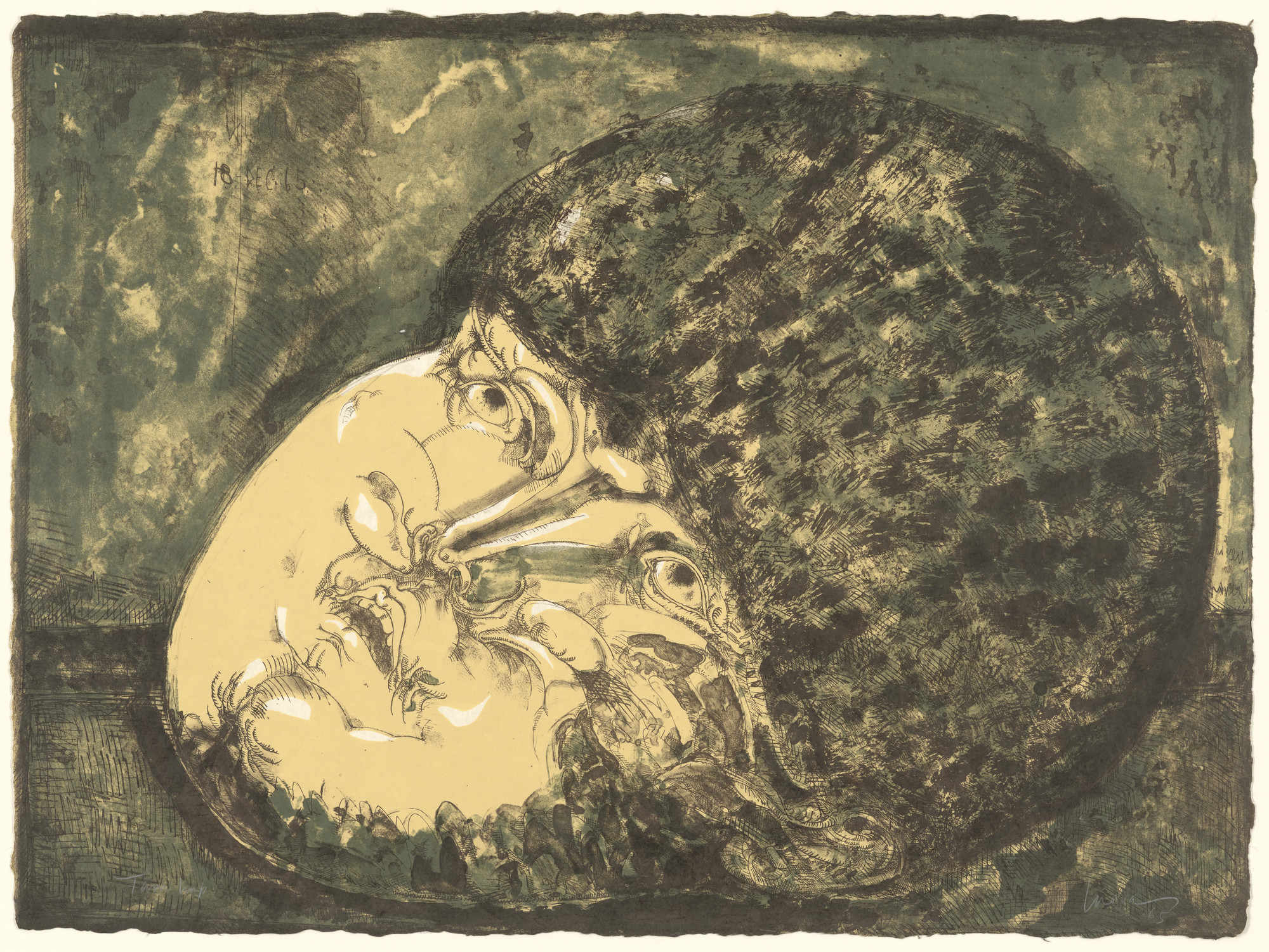 José Luis Cuevas. Head with Worms
