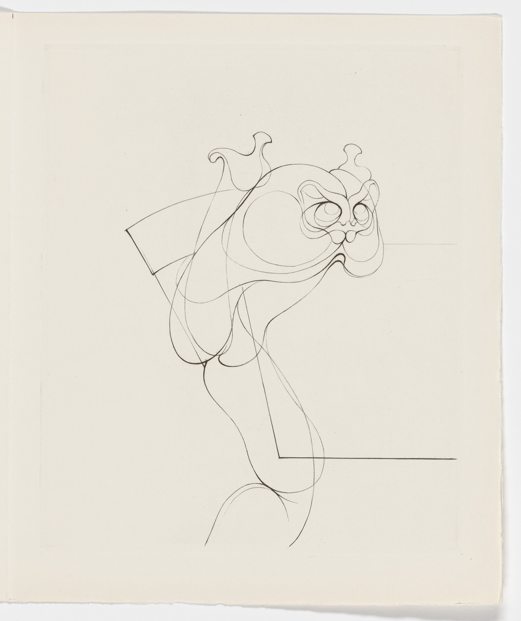 Hans Bellmer. Reptile Drawing (Épure reptiligne) (plate, page 31) from Feuilles éparses