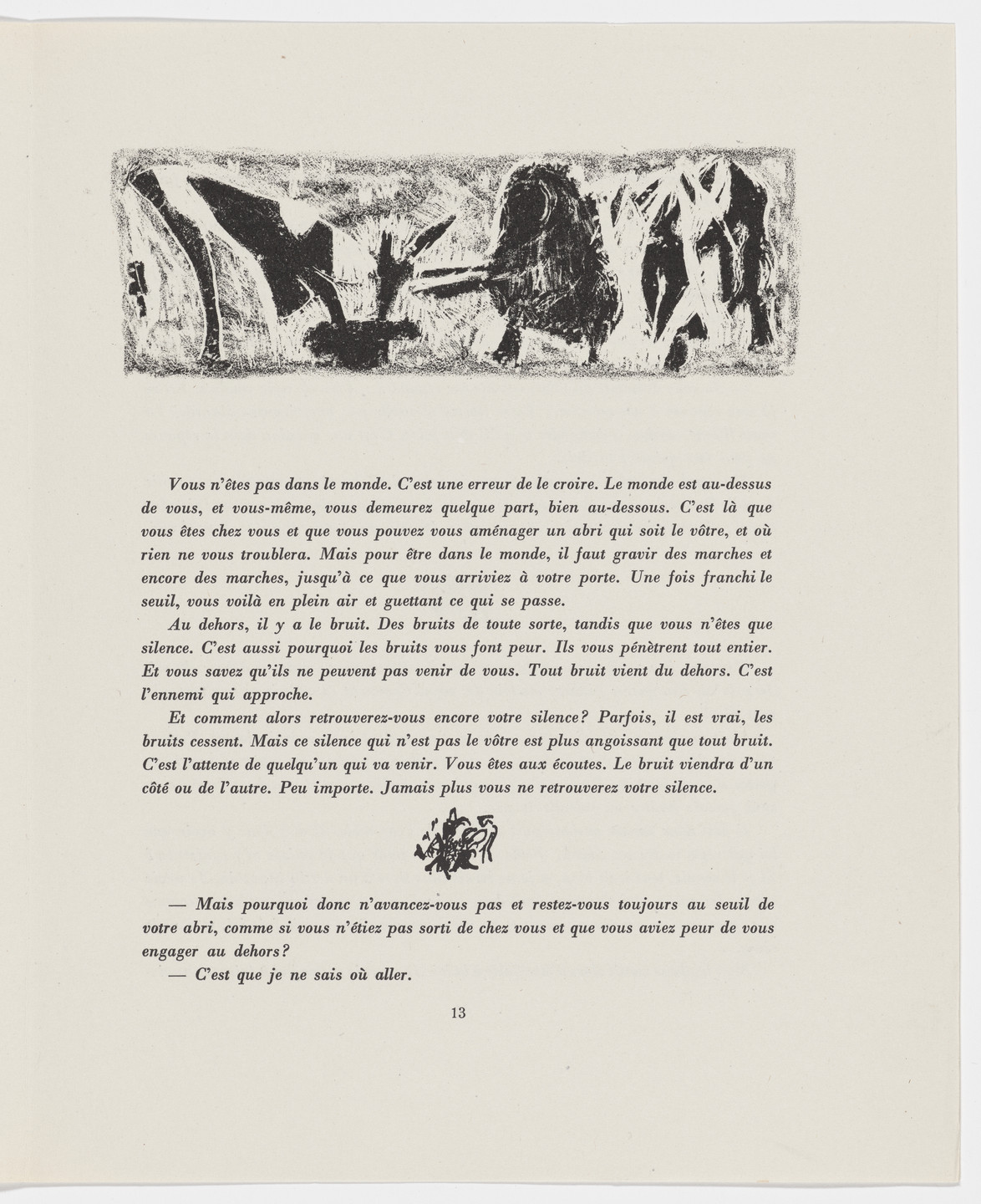 Jean-Michel Atlan. Headpiece (page 13) from Description of a Struggle (Description d&#39;un combat). 1945, published 1946