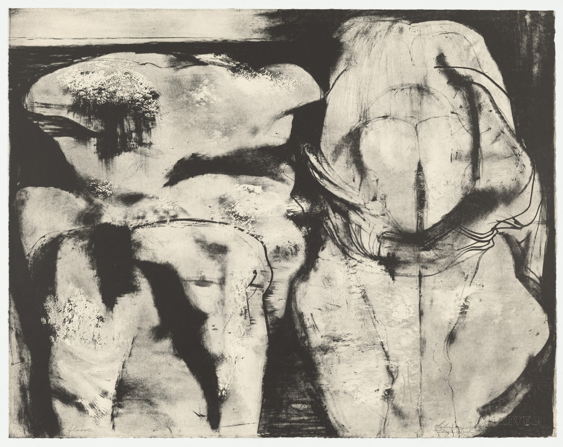 Rico Lebrun. Study for figures in Flood. 1961