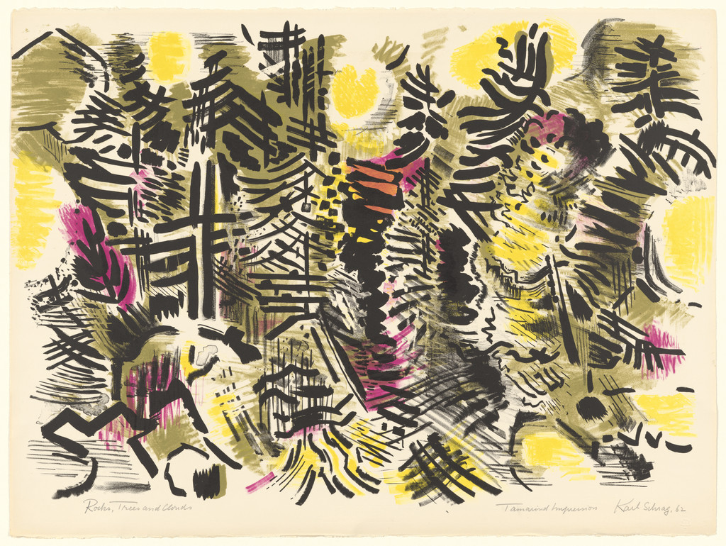 Rocks, Trees and Clouds, Karl Schrag, 1962